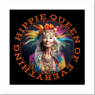 Hippie Queen Of Everything Queenager Boho Flower Child Posters and Art